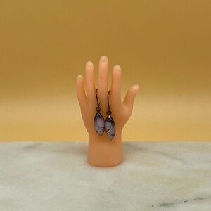 Vintage opaline pink drop earrings silver 925 - 00G03V